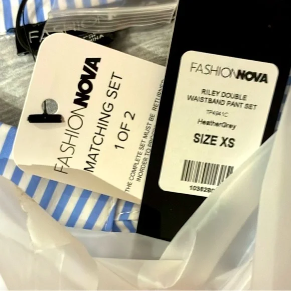 Riley Double Waistband Pant Set - Heather Grey - Picture 2 of 9